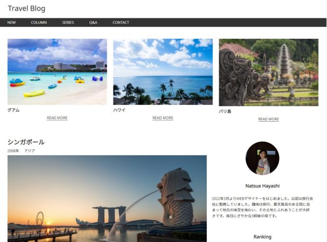 Travel blogのサイトイメージ